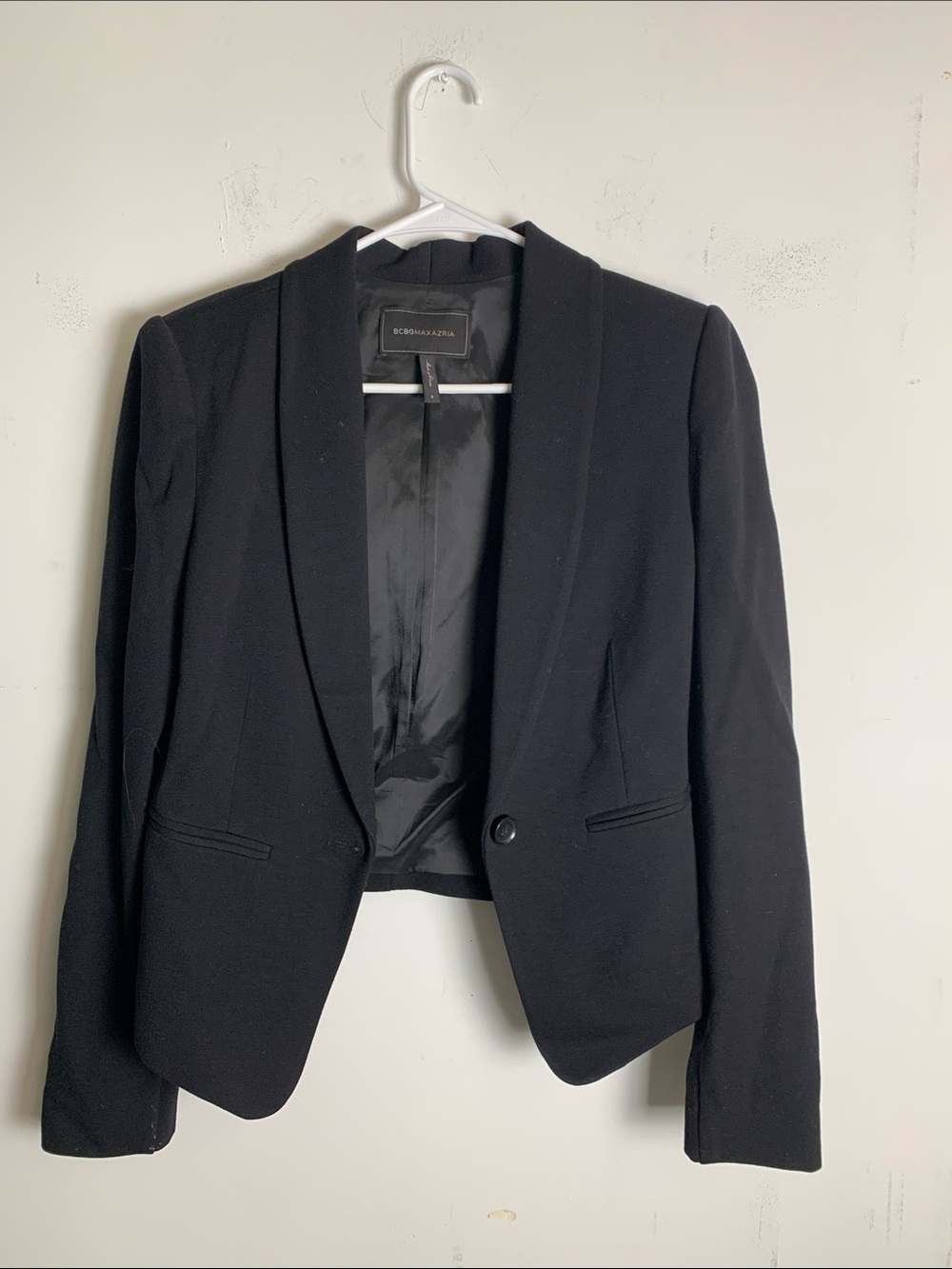 BCBGMAXAZRIA Black Blazer Women’s Small Tailored Single-Button Lined Jacket